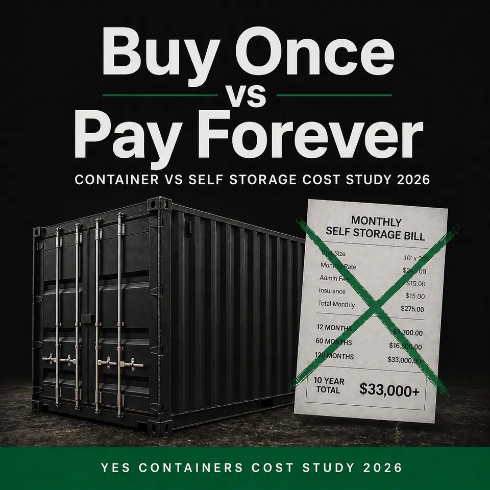 Container vs self storage cost comparison study buy vs rent break even data