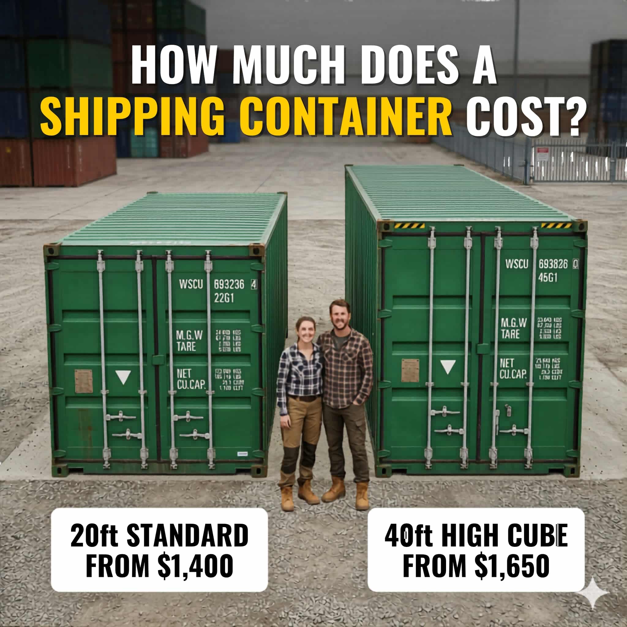 how much does a shipping container cost comparison between 20ft standard and 40ft high cube container with prices