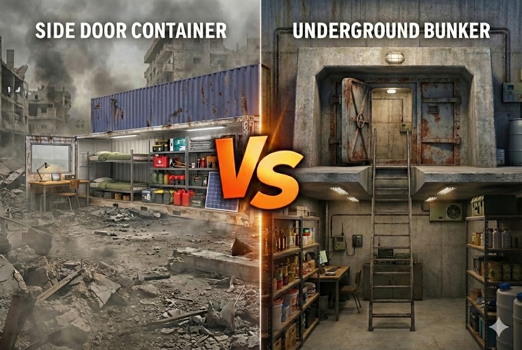 side door containers vs bunkers realistic storage comparison
