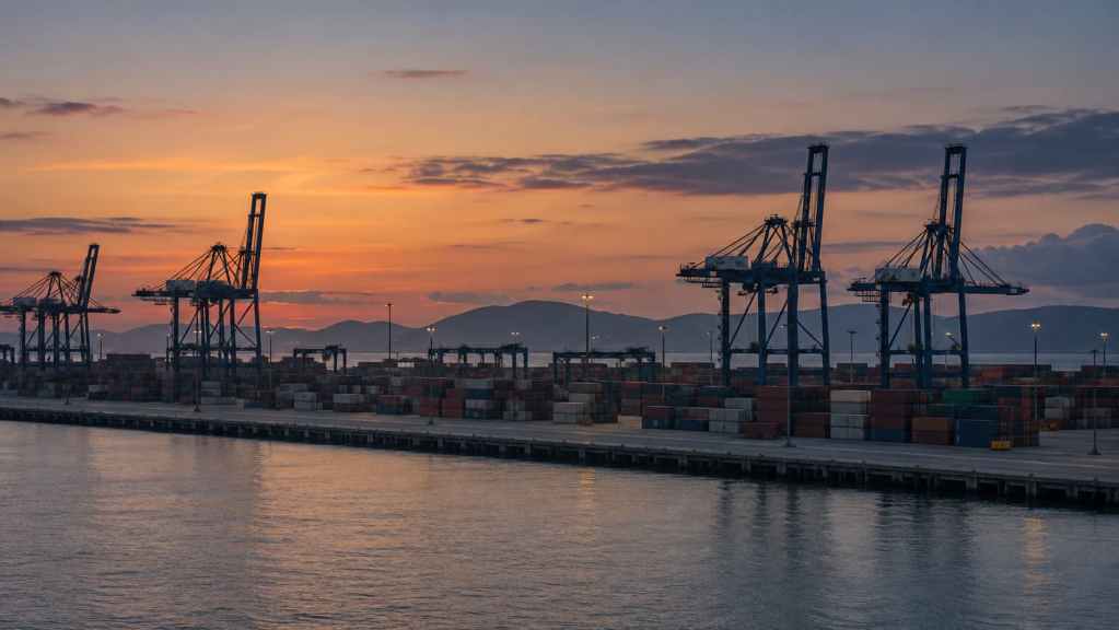 container terminal shipping crisis Container terminal handling reduced volumes during the global shipping crisis