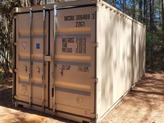 Shipping container with CSC seaworthy certification plate